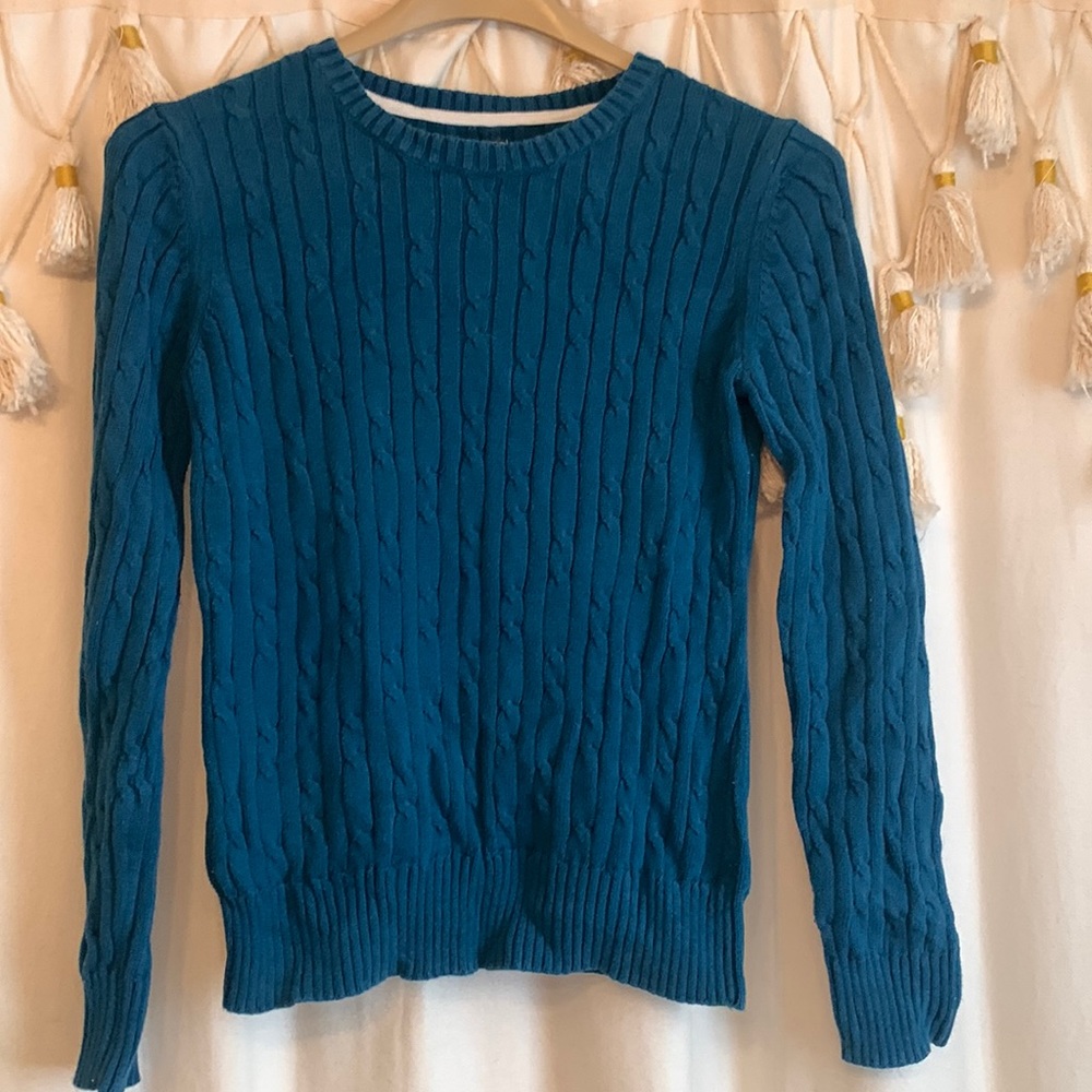 Blue 100% cotton G H Bass & Co sweater